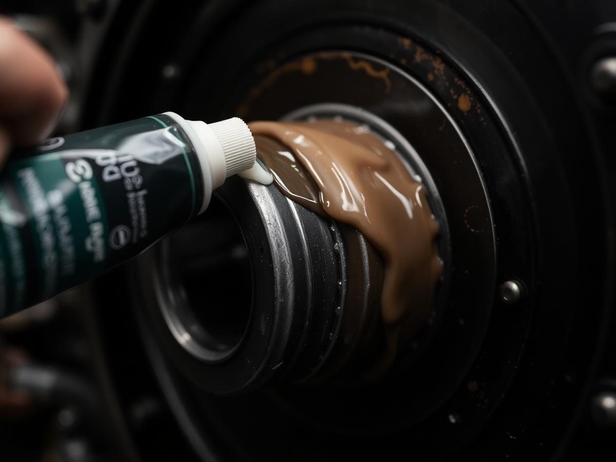 Industrial grease applied to a bearing